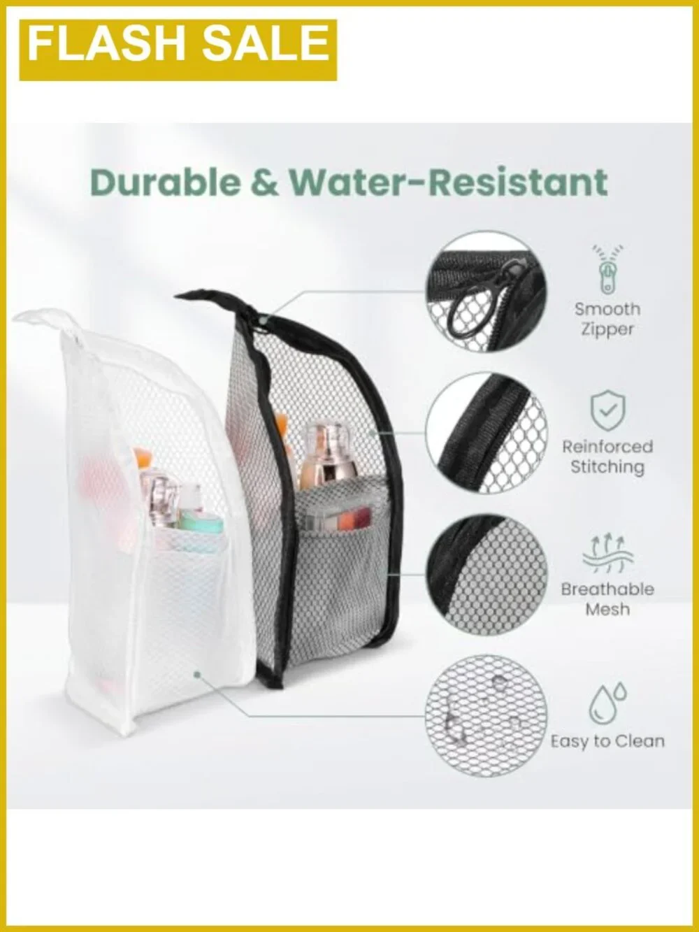 Standing Toiletry Bag 2 Pcs Upright Travel Makeup Bag EVA Water-Resistant